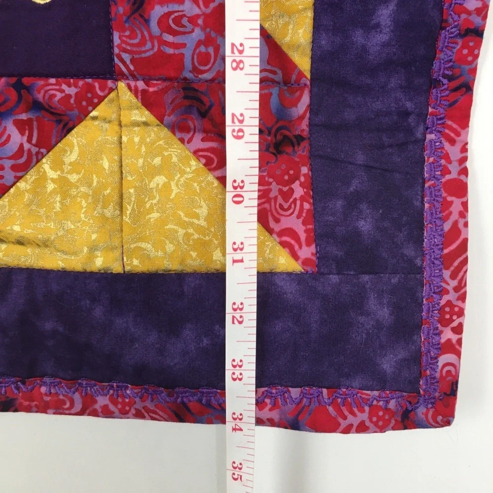 Crown Royal Handcrafted One Of A Kind Liquor Bag Quilt Purple Gold Small 34”x34”
